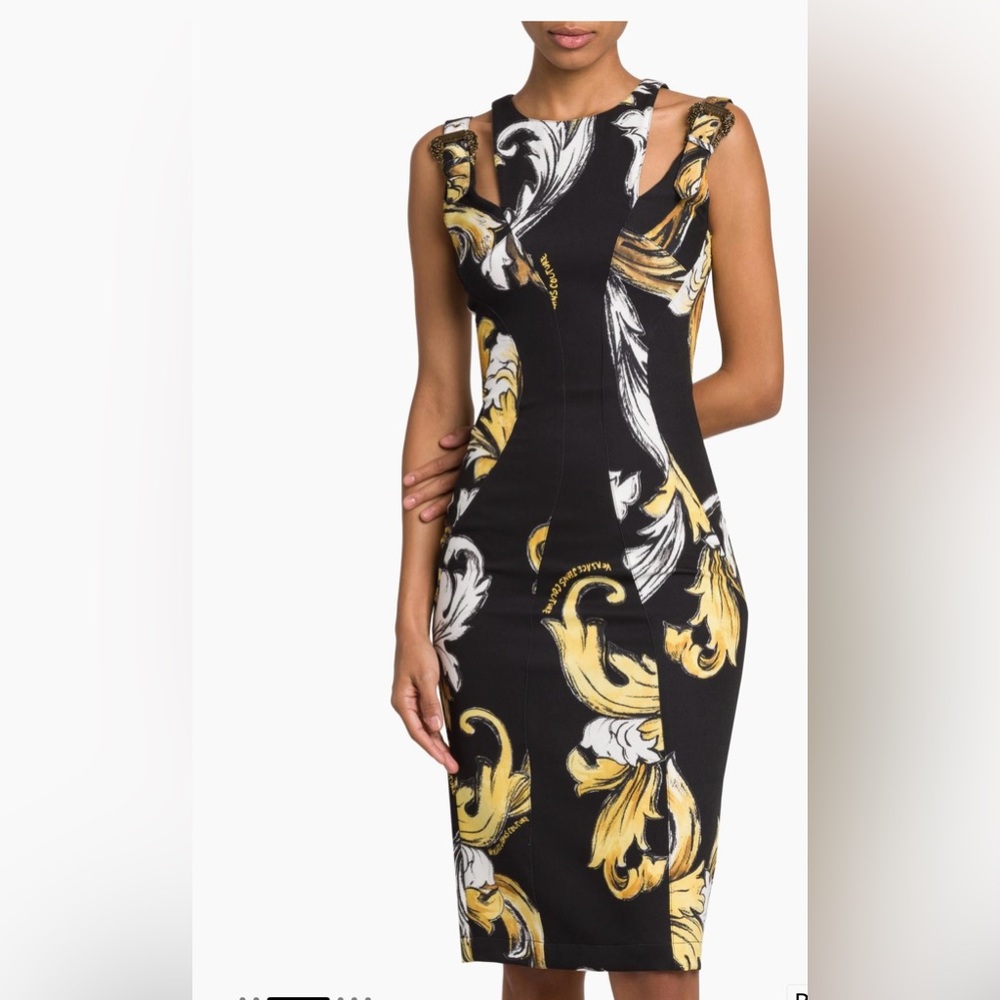Versace Collection Black and Gold Patterned Dress - Picture 3 of 7